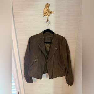 Blank NYC Olive Suede Leather Jacket